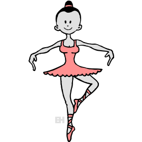 Ballerina, three color T-shirt design
