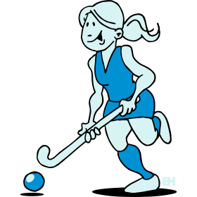 Field hockey girl, three color T-shirt design