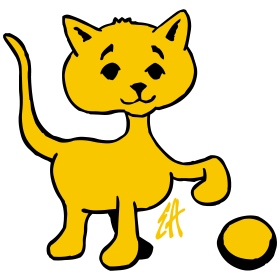 Kitten playing with a ball, two color T-shirt design