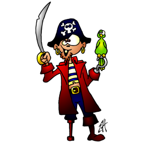Pirate Captain, full color T-shirt design