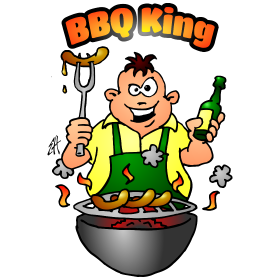 BBQ King, vollfarbiges T-Shirt-Design