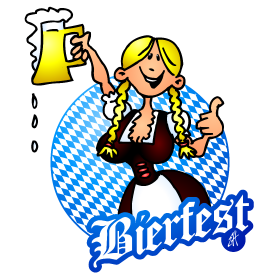 Bierfest II - Heidi en dirndl, design T-shirt en couleur