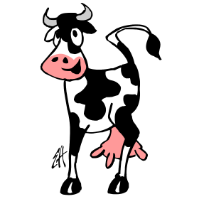 Vache, conception de t-shirt en couleur