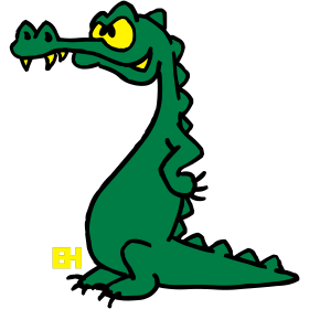 Krokodil, dreifarbiges T-Shirt-Design