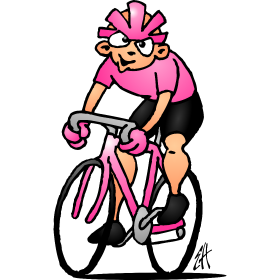 Cyclist in the pink jersey II, full colour T-shirt design