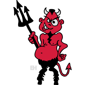 Teufel, dreifarbiges T-Shirt-Design