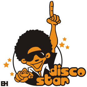 Disco star, two colour T-shirt design