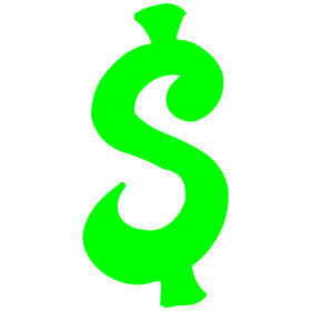 Signo de dólar, diseño de camiseta de un color.
