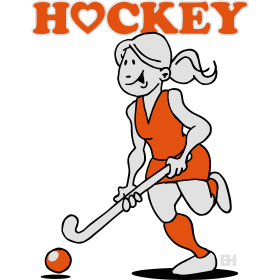 Chica ama el hockey sobre césped, diseño de camiseta de tres colores.