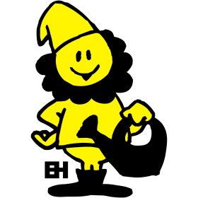 Garden gnome with a watering can, two color T-shirt design