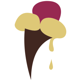 Ice cream, three colour T-shirt design