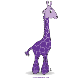 Giraffa viola, design t-shirt a colori