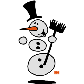 Snowman dancing, three colour T-shirt design