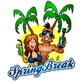 Spring Break, full color T-shirt design