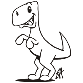 T-Rex, der Königsdinosaurier, einfarbiges T-Shirt-Design
