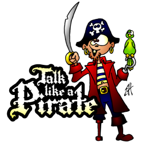Habla como un pirata, diseño de camiseta a todo color.