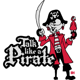 Talk like a pirate, three color T-shirt design