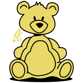 Teddybär, zweifarbiges T-Shirt-Design
