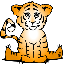 Tiger, vollfarbiges T-Shirt-Design